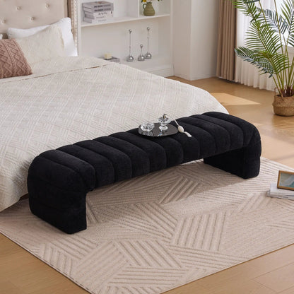 Modern Upholstered Bed Bench with Channel Tufted