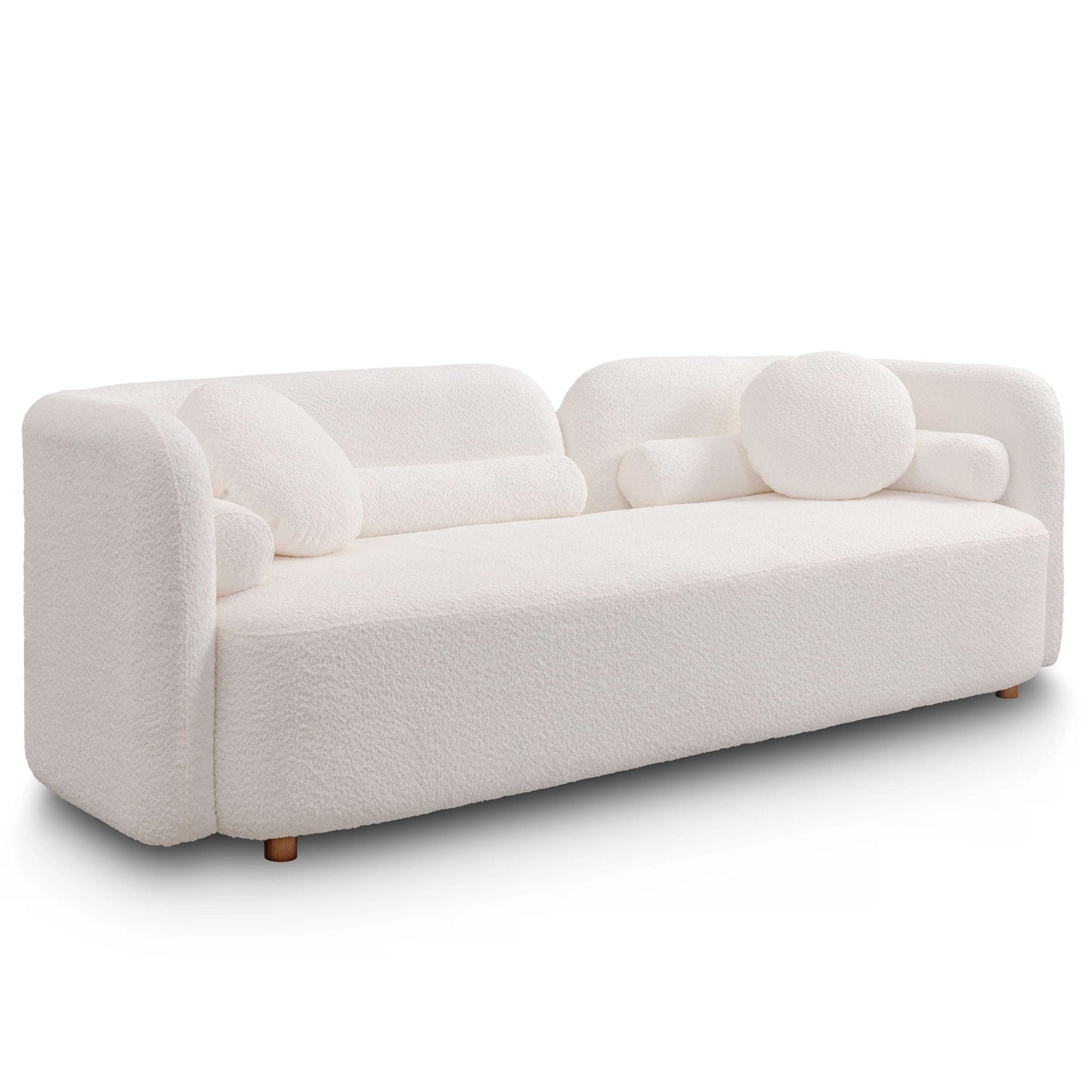 Modern Three Seater Couch And Fluffy Pillows