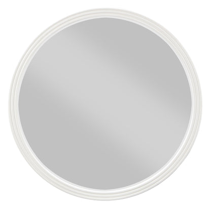 Carena round wall mirror with poplar wood frame in gray, HouseOfZazla on Tampa Home & Garden Store