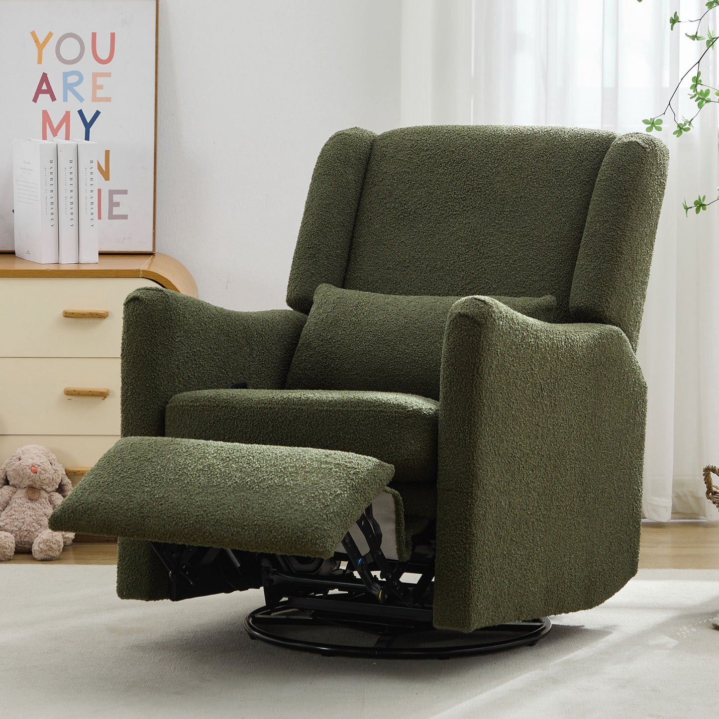 Wide Wingback Swivel Glider And Recliner
