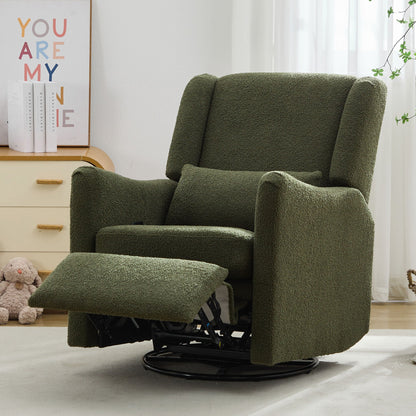 Wide Wingback Swivel Glider And Recliner
