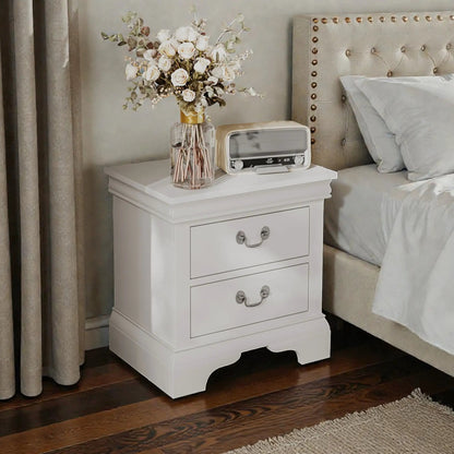 Nightstand With Two Drawers Classic Design