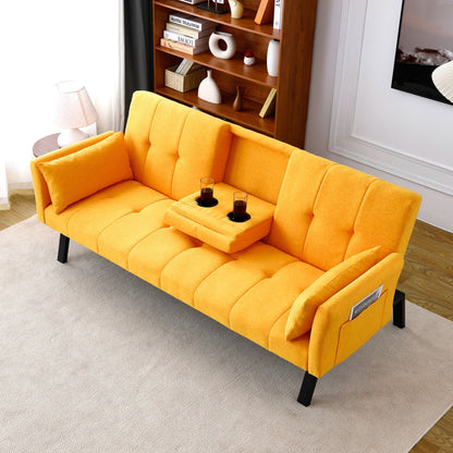 Compact Foldable Sofa Bed and Cup Holder