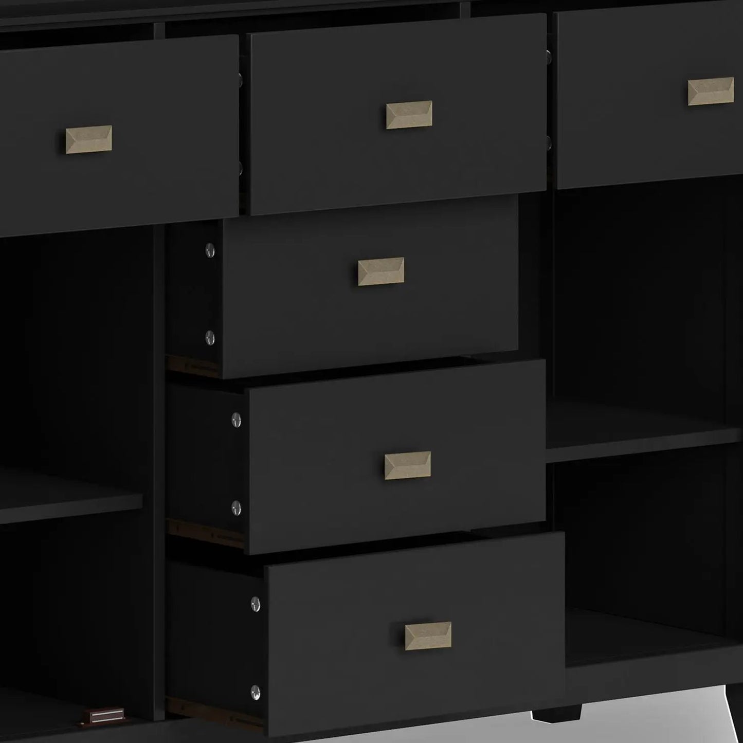 Artisan Handcrafted Sideboard Buffet in black with brass pulls by Unique Piece Furniture on Tampa Home & Garden Store