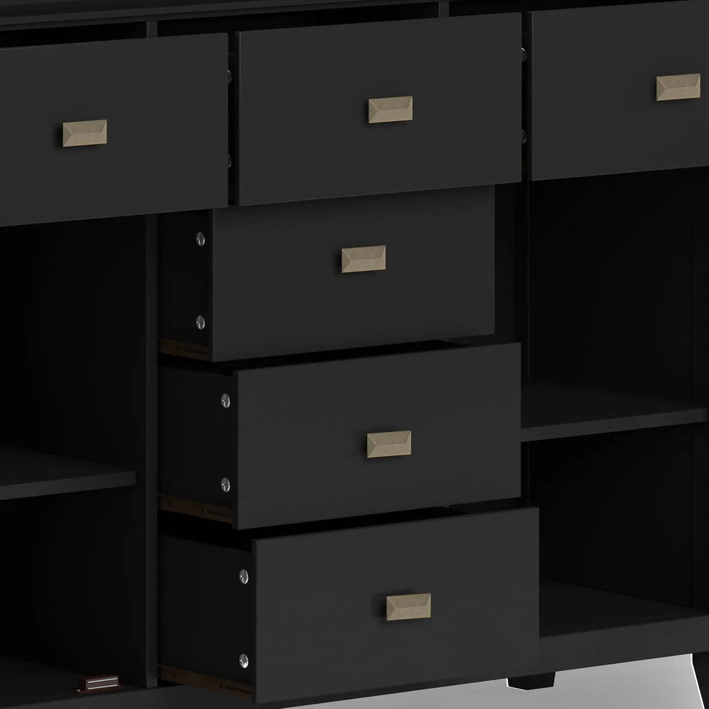Artisan Handcrafted Sideboard Buffet in black with brass pulls by Unique Piece Furniture on Tampa Home & Garden Store