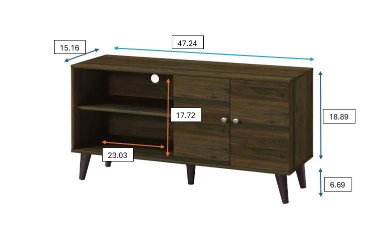 Amidon TV Stand With Storage Shelves and Cabinet