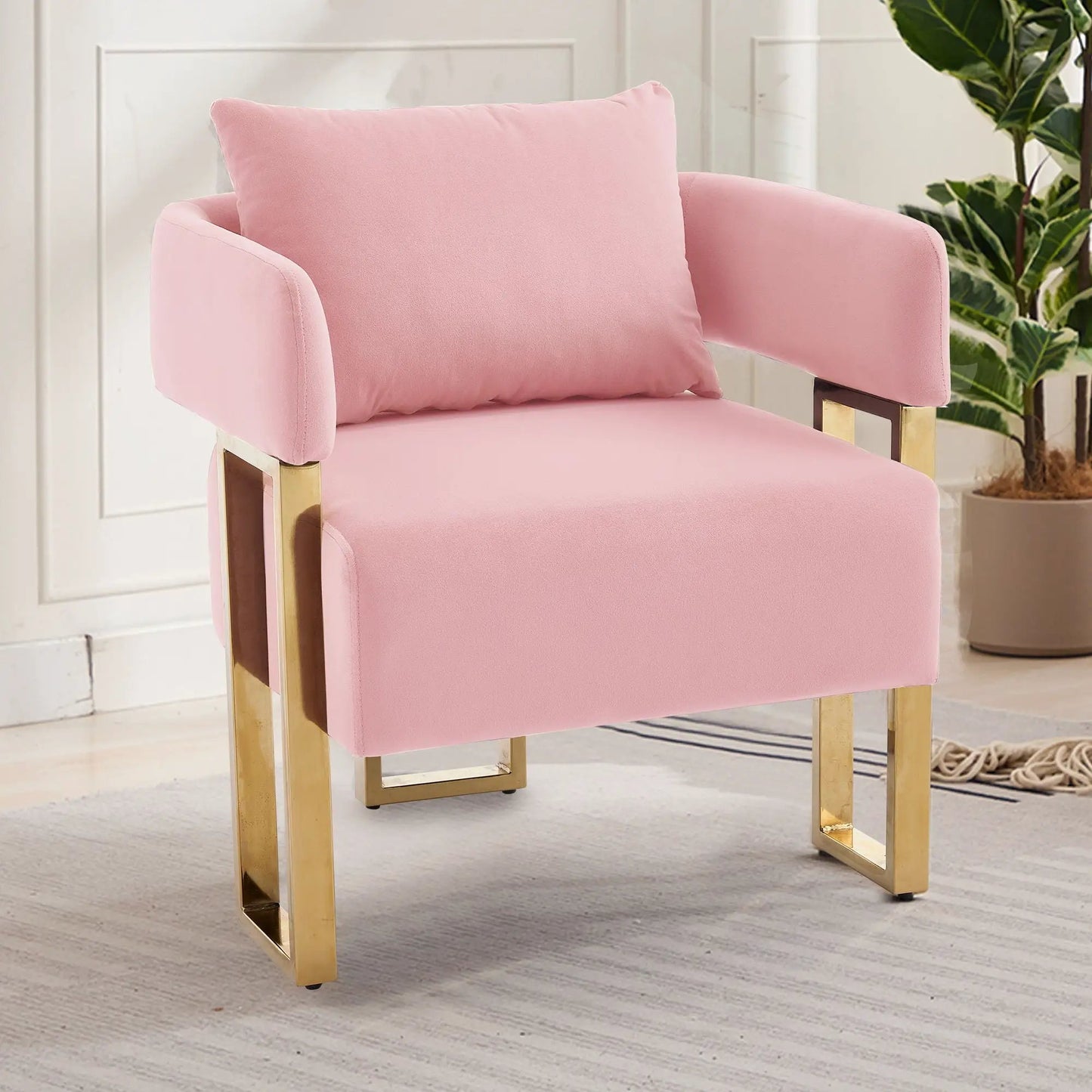 Modern Classic Teddy Fleece Chair with Metal Foot