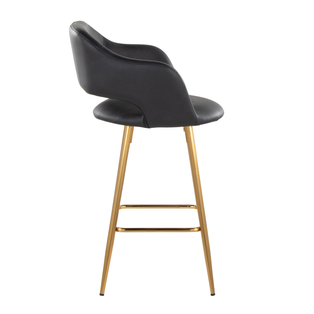 Contemporary counter stools set of 2, black faux-leather with gold legs HouseOfZazla on Tampa Home & Garden Store
