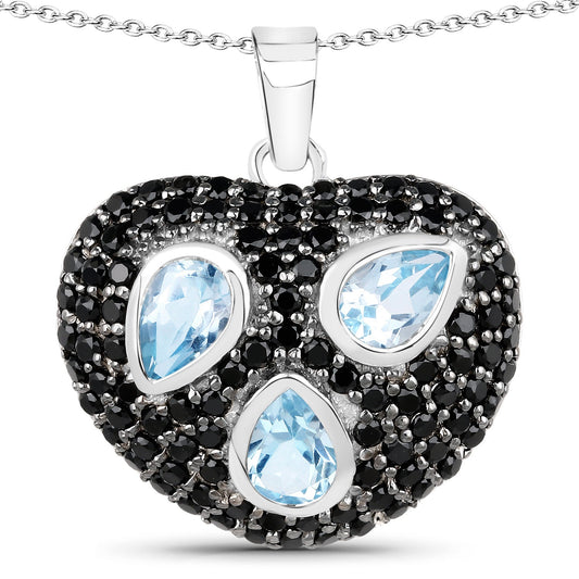 3.52ct Blue Topaz & Black Spinel Pendant .925 with pear-cut accents Bids.com on Tampa Home & Garden Store