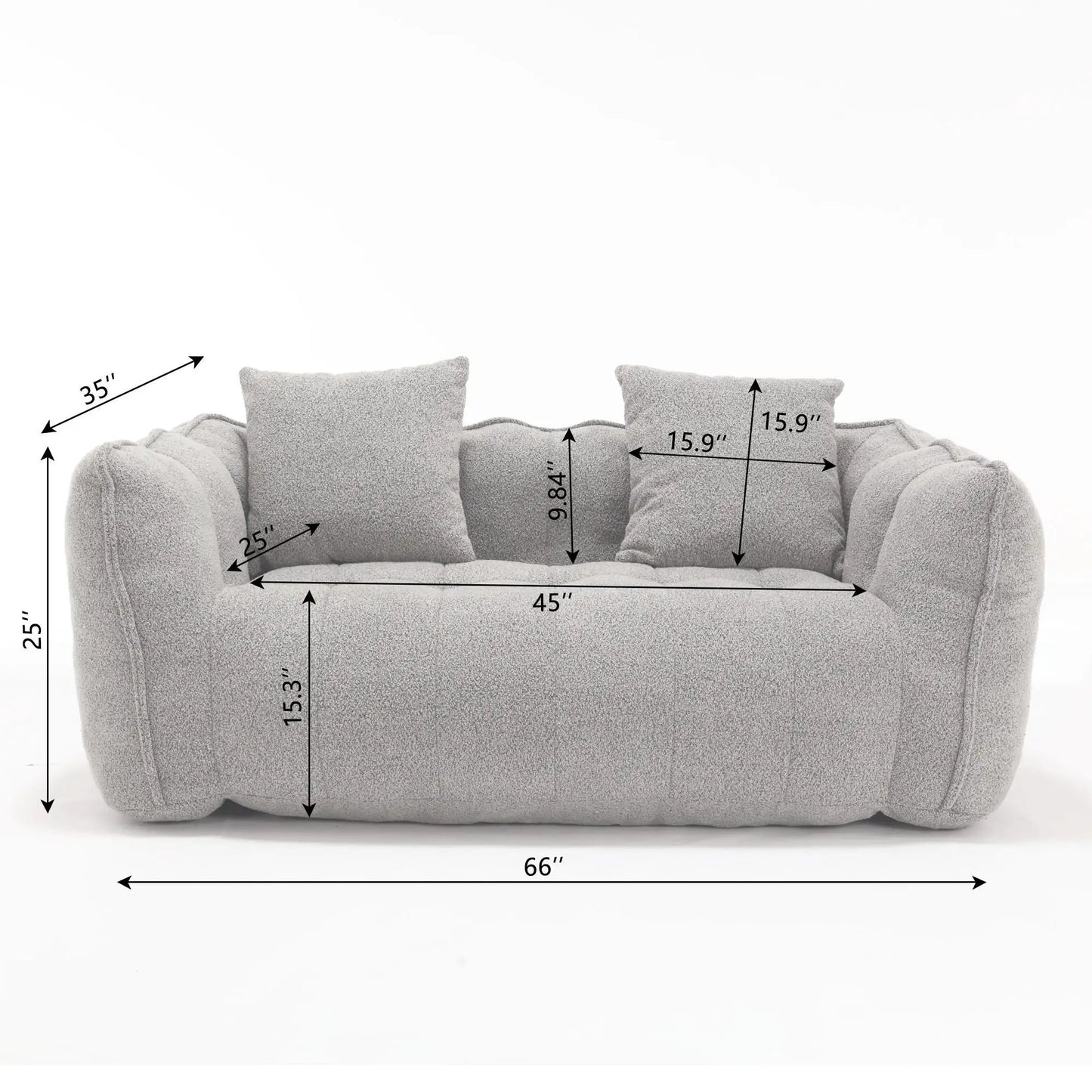 Cozy Beanbag Chair With Resilient Foam Core For 2