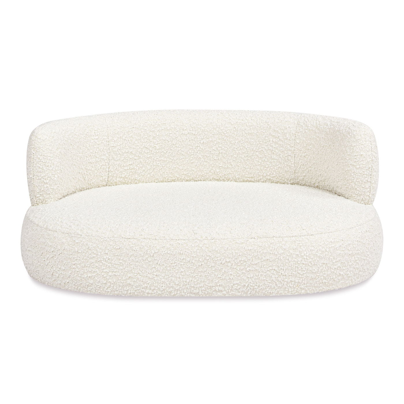 Shep curved dog sofa bed medium ivory white with soft boucle fabric by HouseOfZazla on Tampa Home & Garden Store