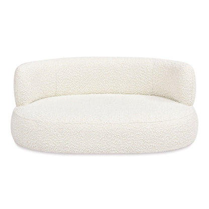 Shep curved dog sofa bed medium ivory white with soft boucle fabric by HouseOfZazla on Tampa Home & Garden Store