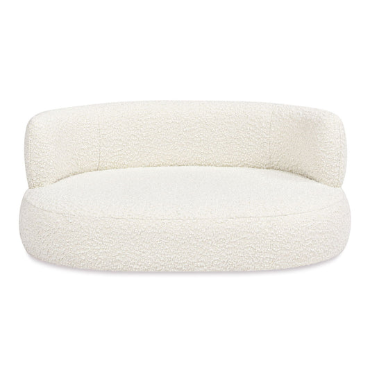 Shep curved dog sofa bed medium ivory white with soft boucle fabric by HouseOfZazla on Tampa Home & Garden Store