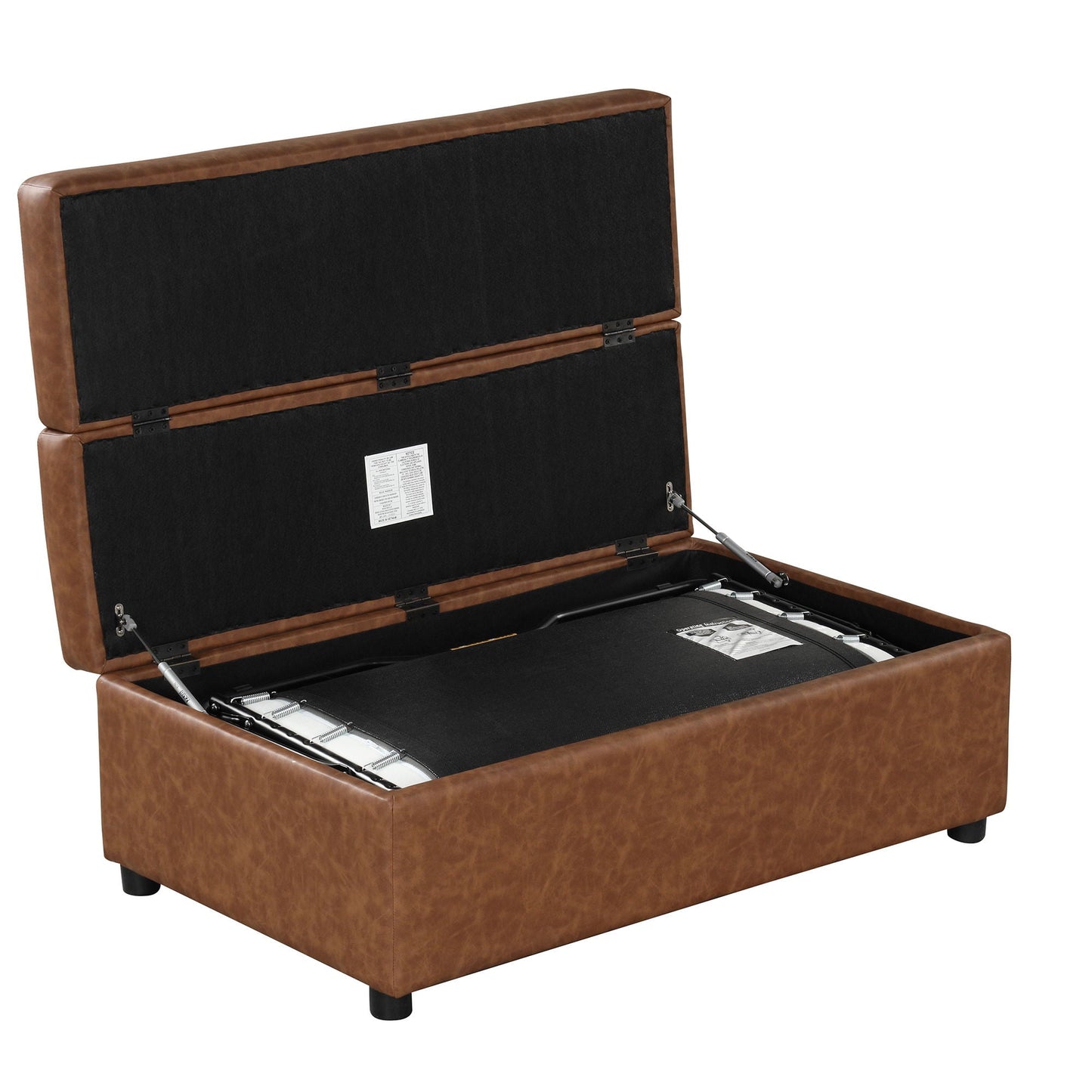 Twin size folding ottoman sleeper bed with mattress by HouseOfZazla in brown faux leather on Tampa Home & Garden Store