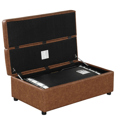 Twin size folding ottoman sleeper bed with mattress by HouseOfZazla in brown faux leather on Tampa Home & Garden Store