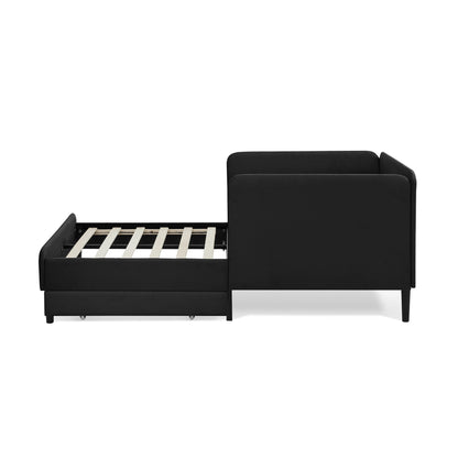 Upholstered Platform Sofa Bed with Drawers