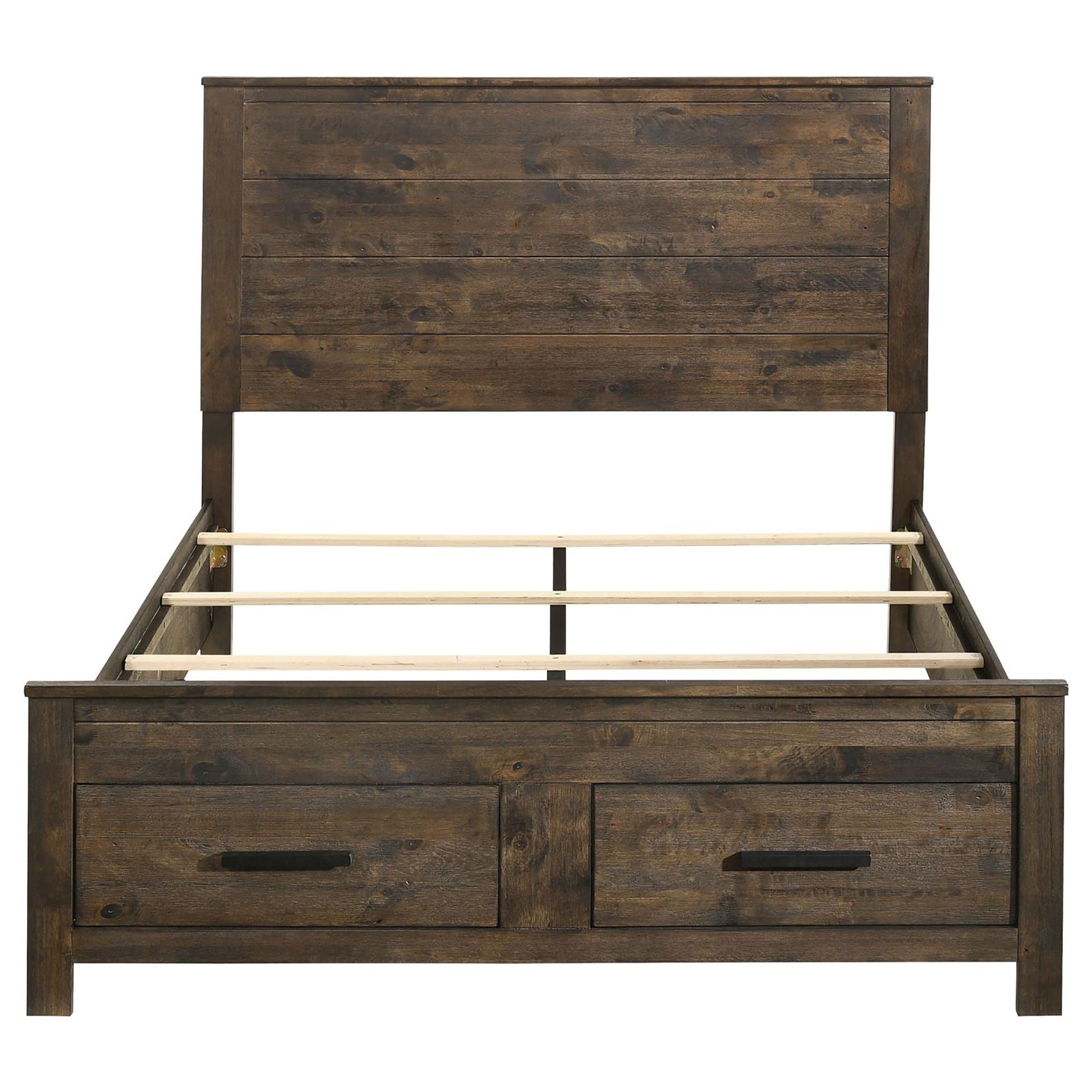 Queen storage bed with platform design in brown wood featuring drawer storage by HouseOfZazla on Tampa Home & Garden Store