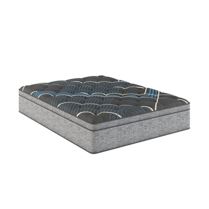 Comfort Care 15in Euro Top Hybrid Mattress plush gray blue stripes on Tampa Home & Garden Store