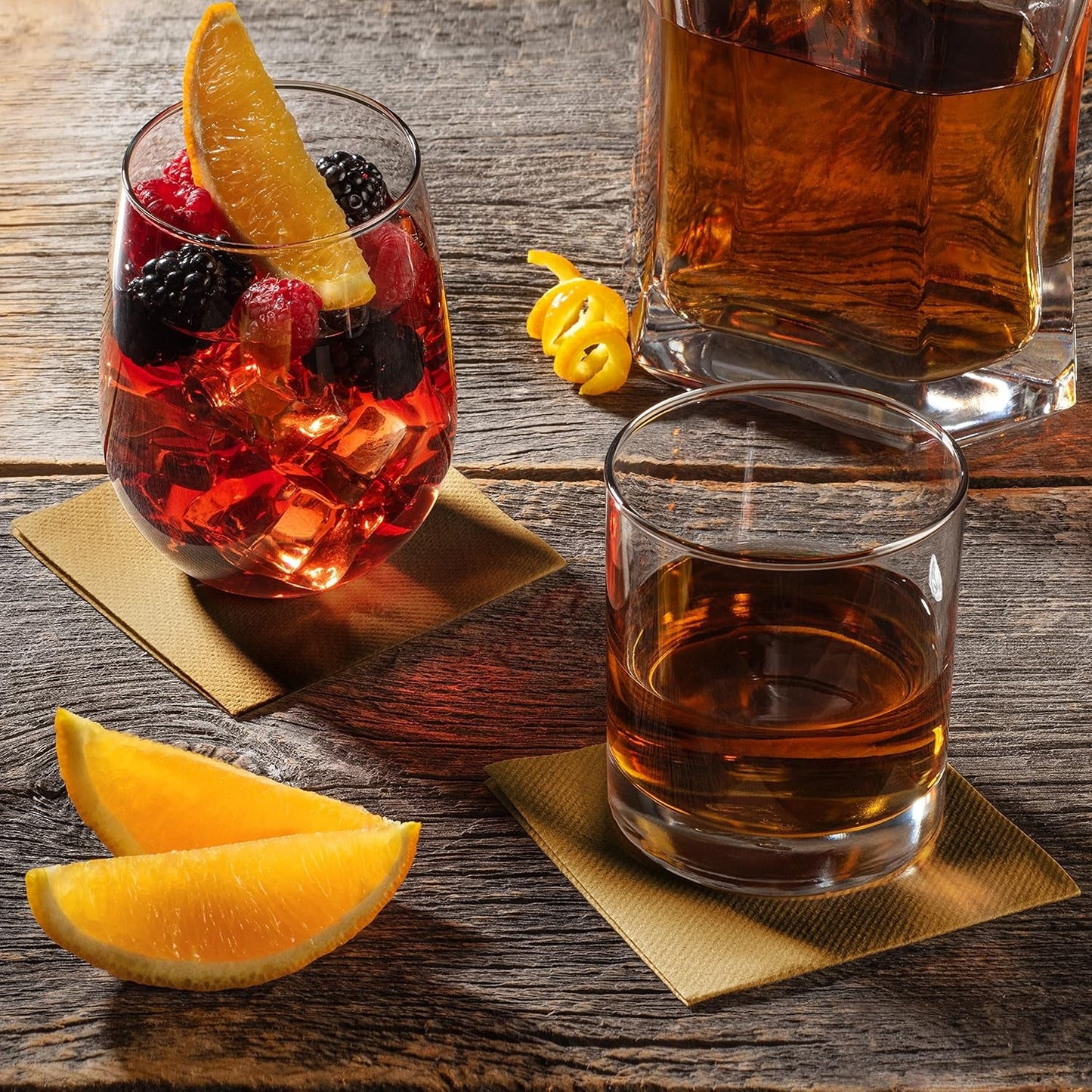 Eco-Friendly Linen-Feel Cocktail Napkins – Premium Disposable Beverage Napkins, Reusable & Biodegradable (4.75"x4.75" Folded, 50-Pack)