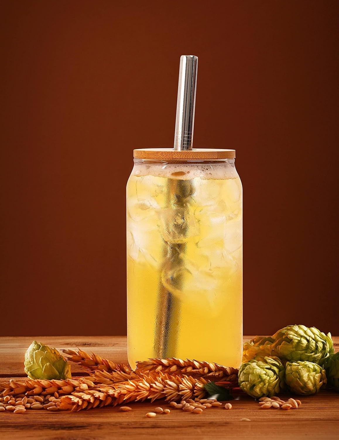 🌿 Bamboo Mason Jar Lids with Straws – Leak-Proof, Reusable, and Eco-Friendly