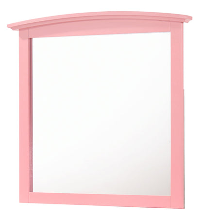 Elegant wall mirror with pink wood veneer frame by HouseOfZazla for wall decor on Tampa Home & Garden Store