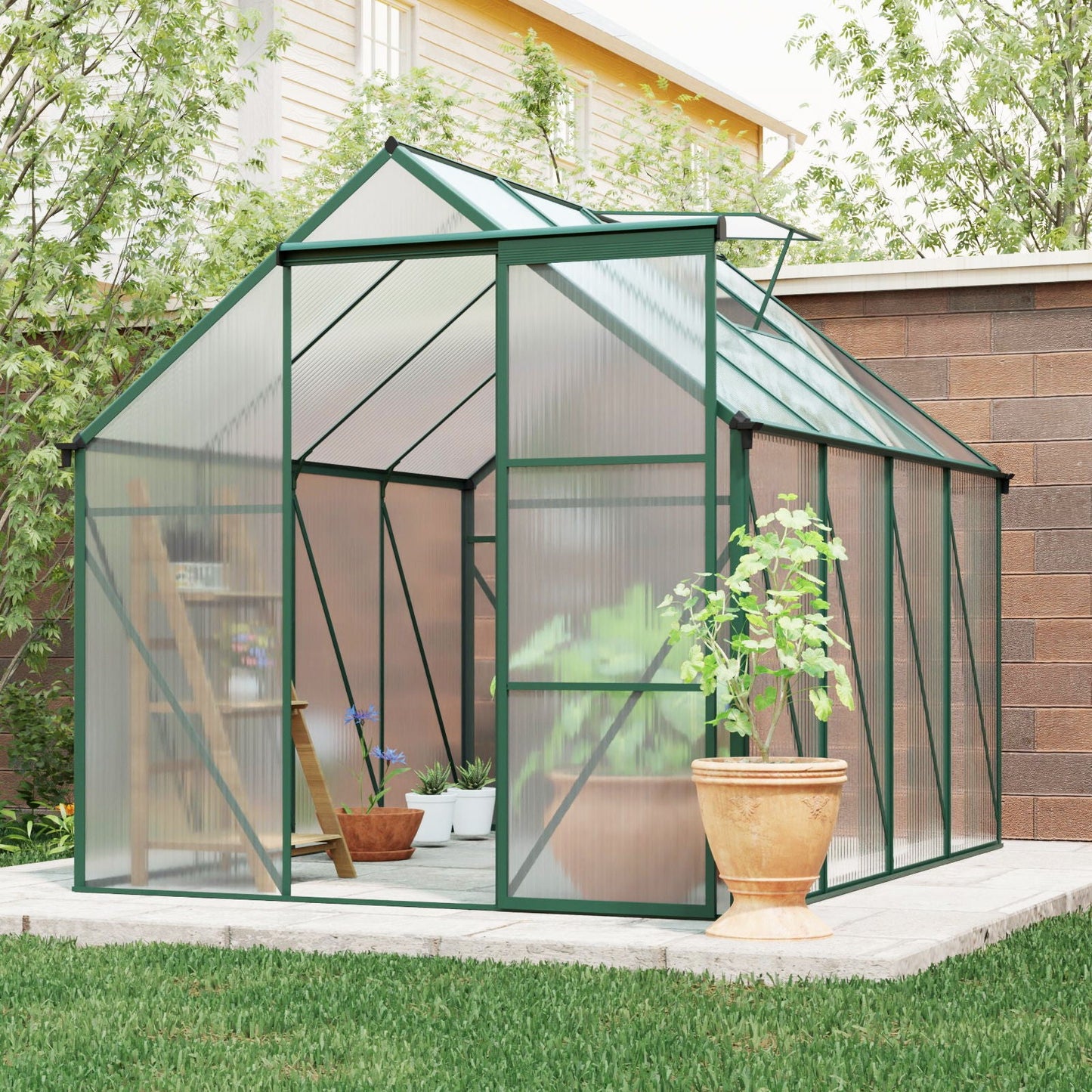 Outdoor Polycarbonate House and Raised Metal Base