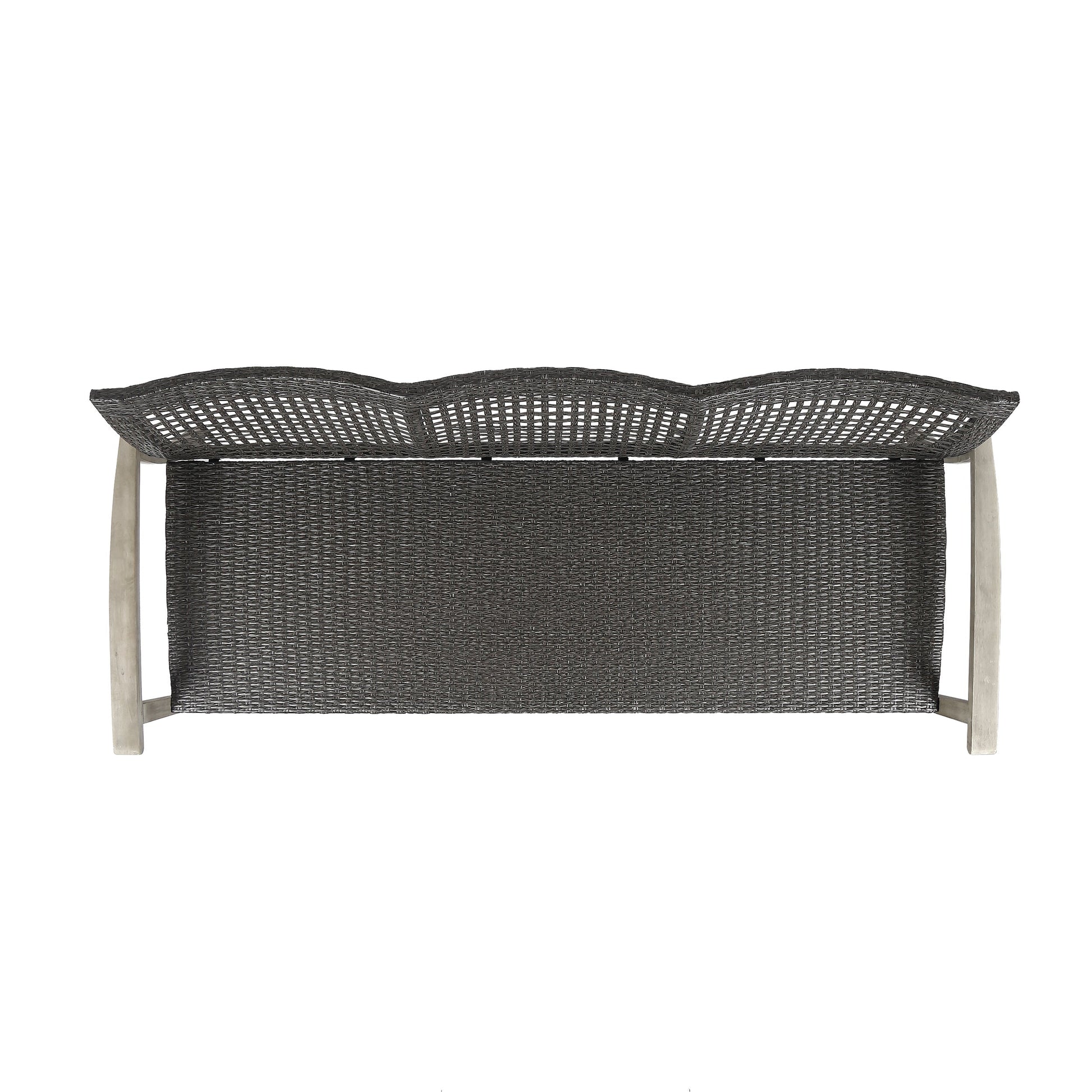 Outdoor Acacia Wood Wicker 3 Seater Sofa dark brown wicker by HouseOfZazla on Tampa Home & Garden Store