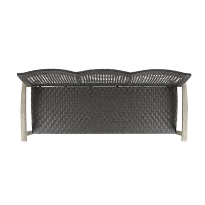 Outdoor Acacia Wood Wicker 3 Seater Sofa dark brown wicker by HouseOfZazla on Tampa Home & Garden Store