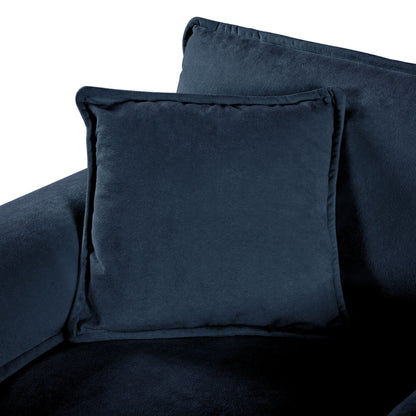 Modular sectional Deep-seat blue velvet cloud couch with ottoman by HouseOfZazla on Tampa Home & Garden Store