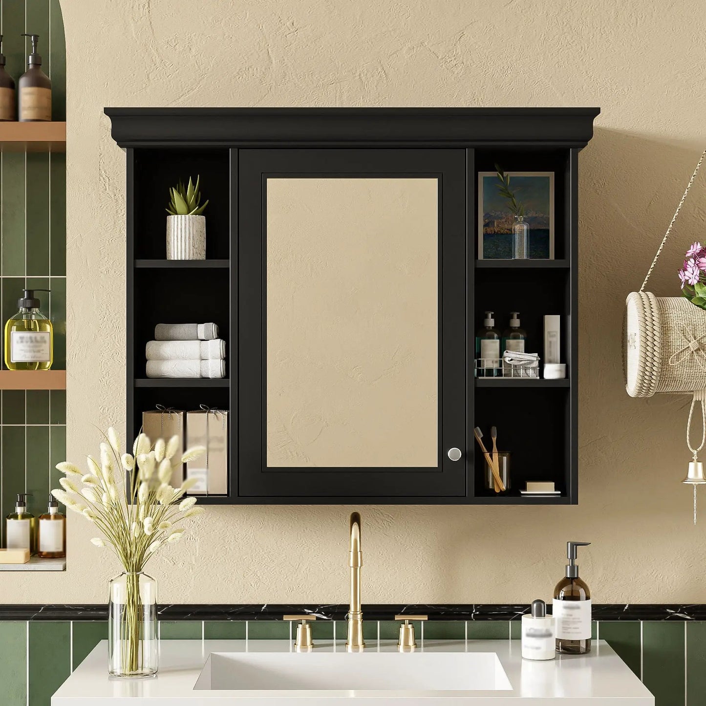 Wall Mounted Bathroom Storage Cabinet With Mirror