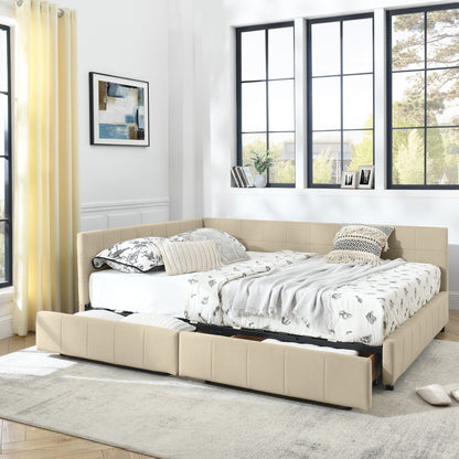 Mid-Century Upholstered Bed Frame and Backrest