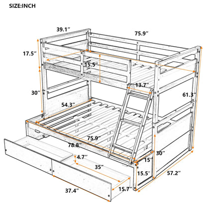 Bunk Bed With Storage and Drawers For Small Rooms