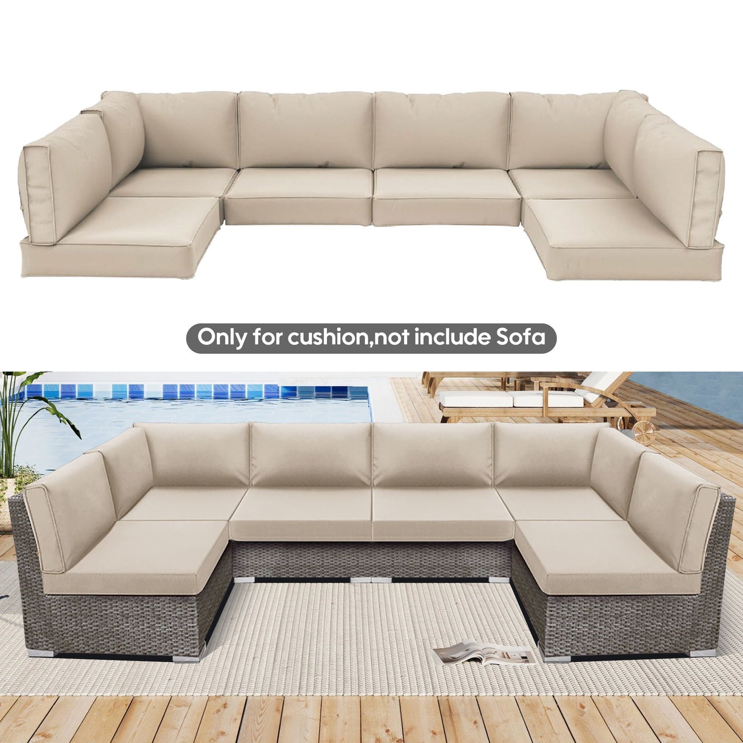 Outdoor Deep Seat Cushions for Sectionals