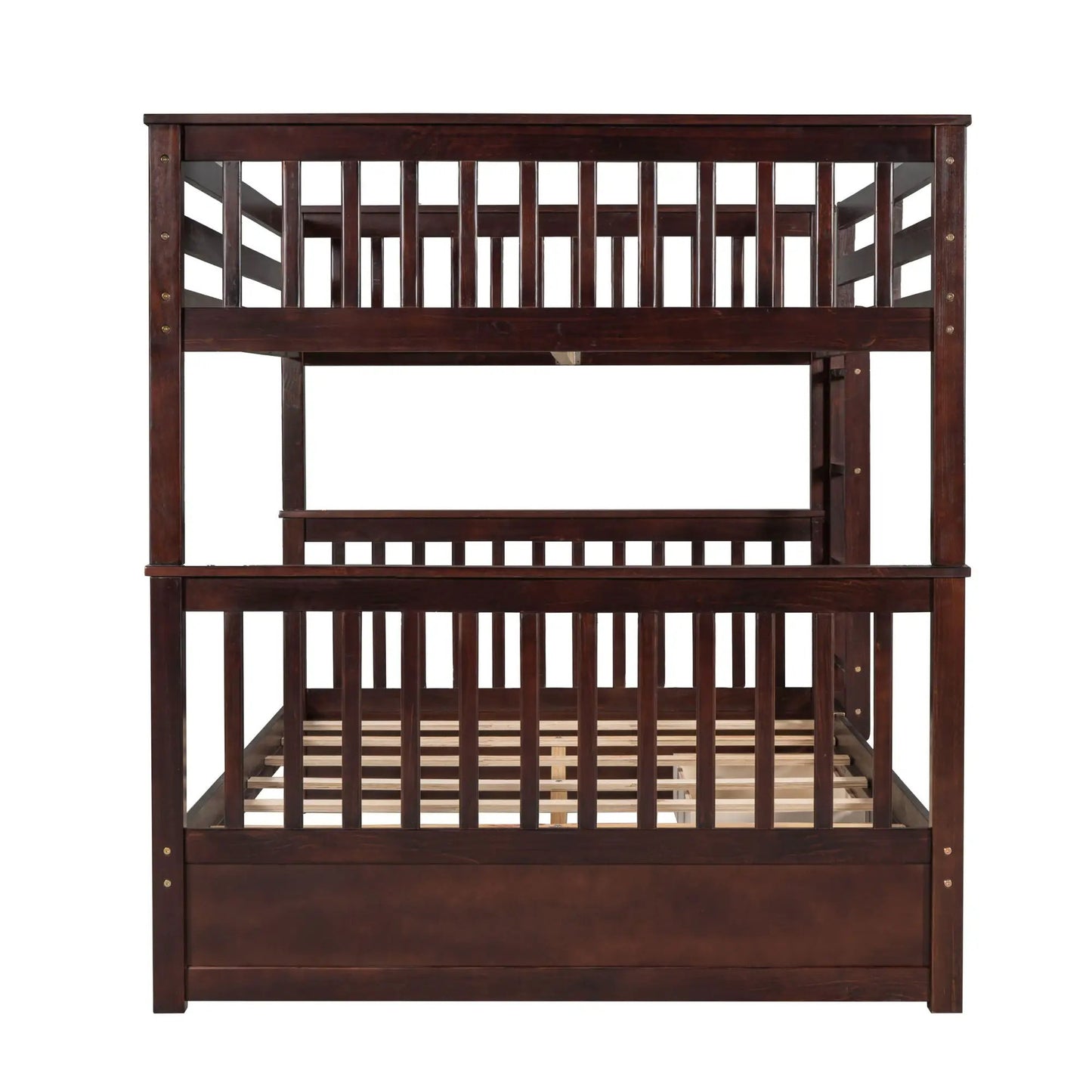 Bunk bed with ladders and 2 storage drawers in dark walnut wood Unique Piece Furniture on Tampa Home & Garden Store