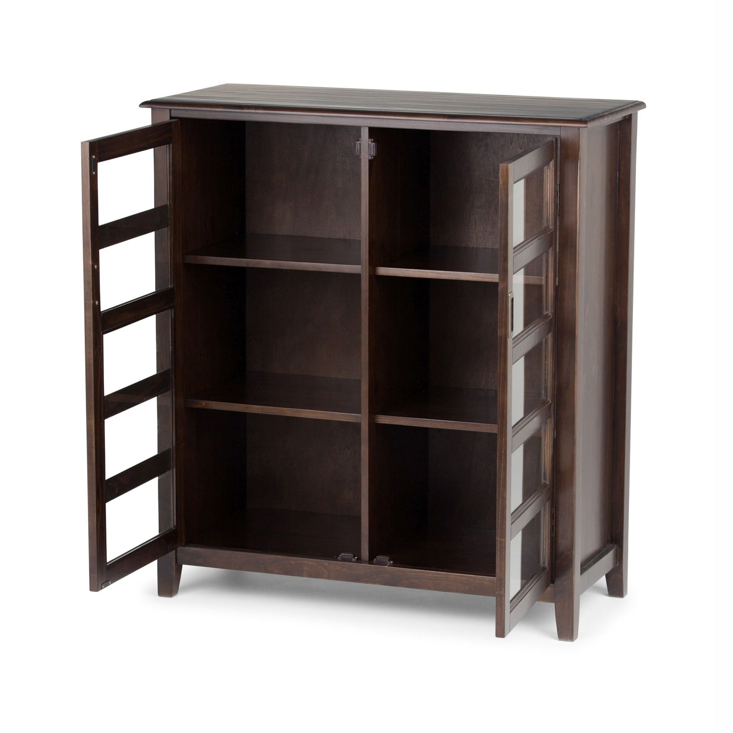 Burlington medium storage cabinet mahogany brown with glass-front doors by HouseOfZazla on Tampa Home & Garden Store