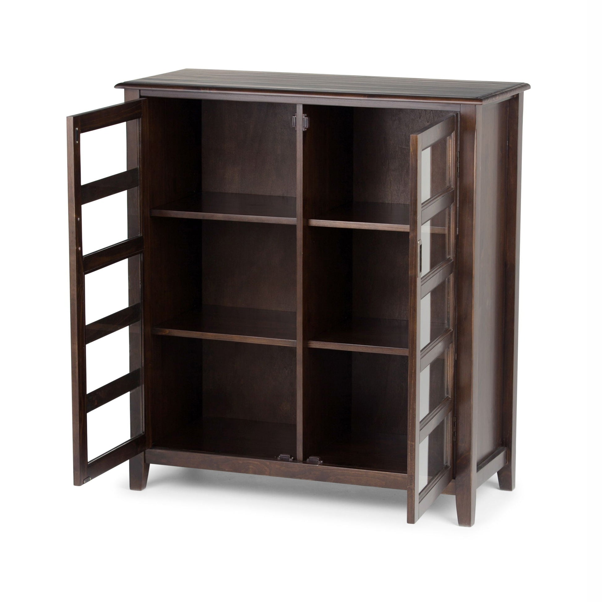 Burlington medium storage cabinet mahogany brown with glass-front doors by HouseOfZazla on Tampa Home & Garden Store