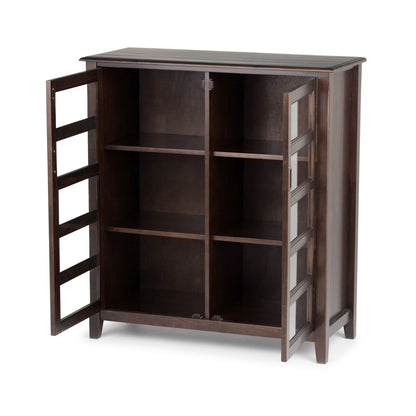 Burlington medium storage cabinet mahogany brown with glass-front doors by HouseOfZazla on Tampa Home & Garden Store