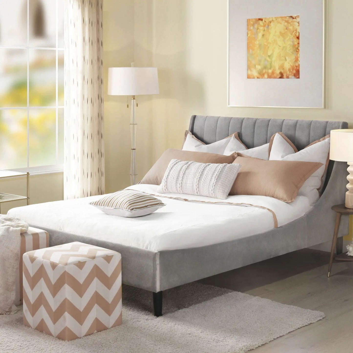 Aspen Vertical Tufted Headboard Platform Bed