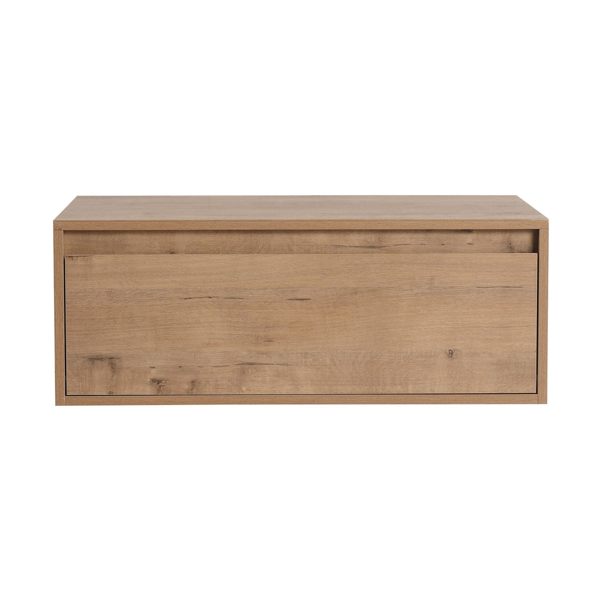 Bathroom vanity by HouseOfZazla in oak finish with soft-close drawers and floating mount on Tampa Home & Garden Store