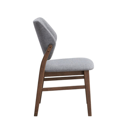 HouseOfZazla padded seat side chair gray fabric with wood frame on Tampa Home & Garden Store