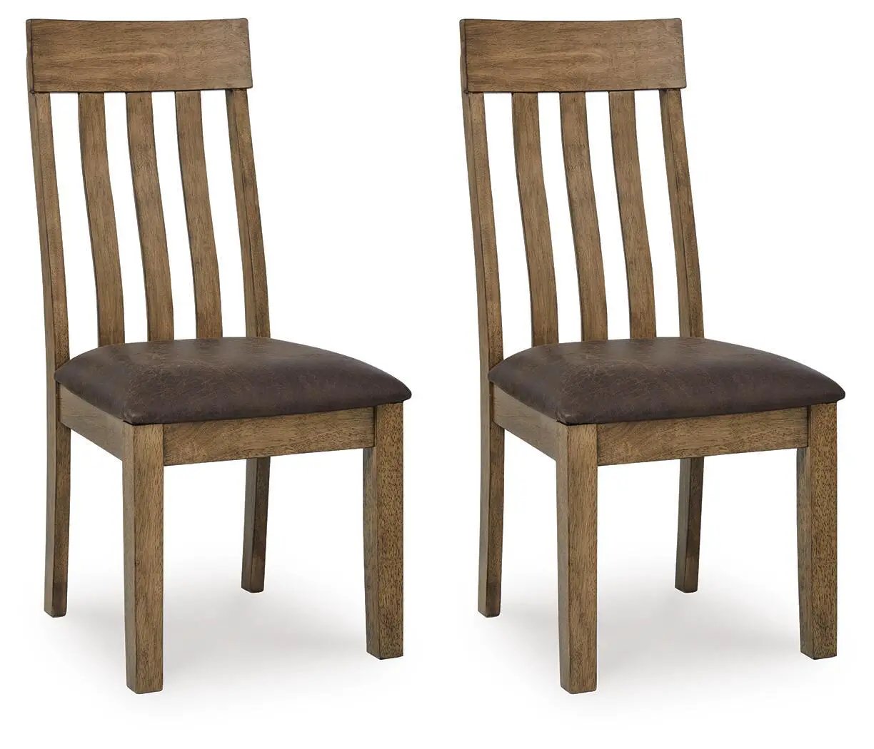 Urbinforte dining upholstered side chairs set of 2, light brown wood with padded seats on Tampa Home & Garden Store