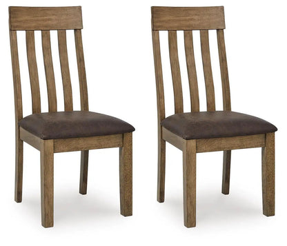 Urbinforte dining upholstered side chairs set of 2, light brown wood with padded seats on Tampa Home & Garden Store