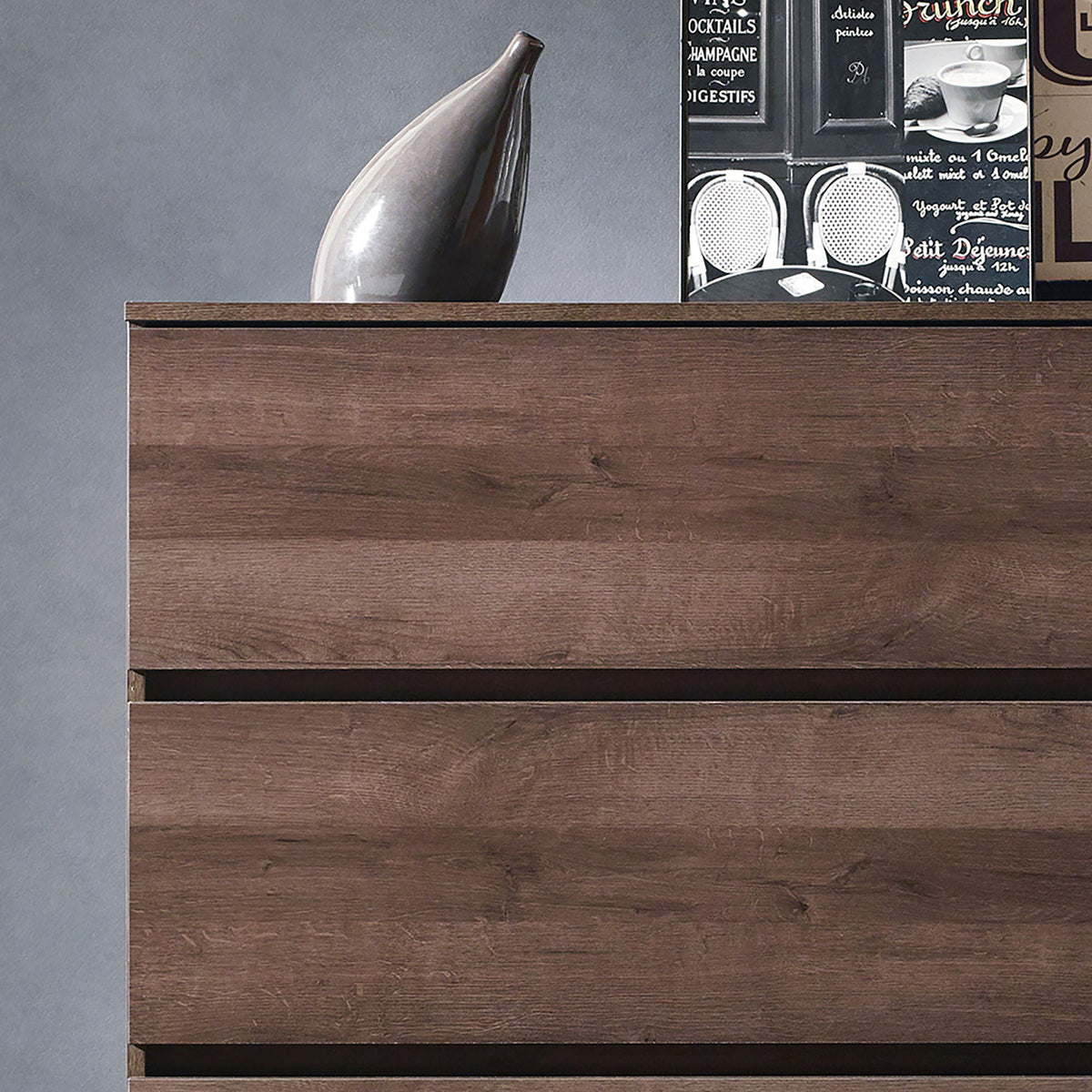 Contemporary wood chest with soft-closing drawers in dark brown by HouseOfZazla, accent table on Tampa Home & Garden Store