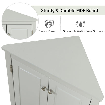 Triangle bathroom storage cabinet by HouseOfZazla MDF with adjustable shelves gray on Tampa Home & Garden Store