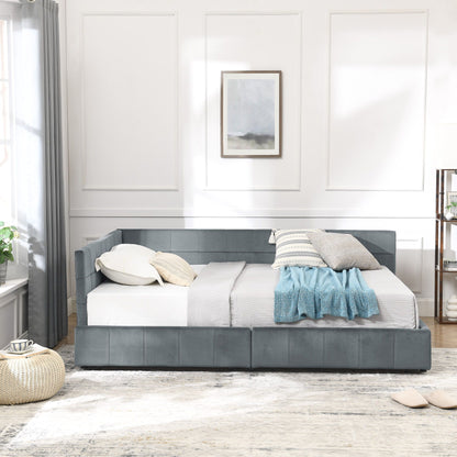 Mid Century Storage Upholstered Tufted Bed Frame