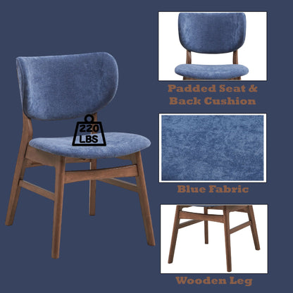 Bevis Side Chair Set blue padded cushion, wooden legs, for kids by HouseOfZazla on Tampa Home & Garden Store