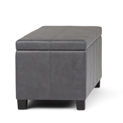 Dover Upholstered Storage Ottoman Bench with Lid