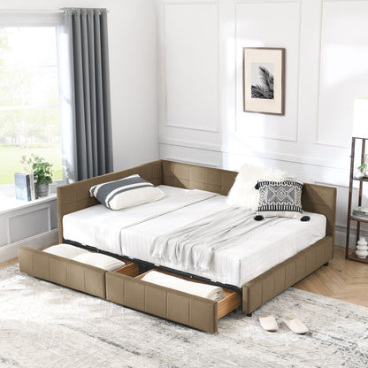 Mid-Century Upholstered Bed Frame and Backrest