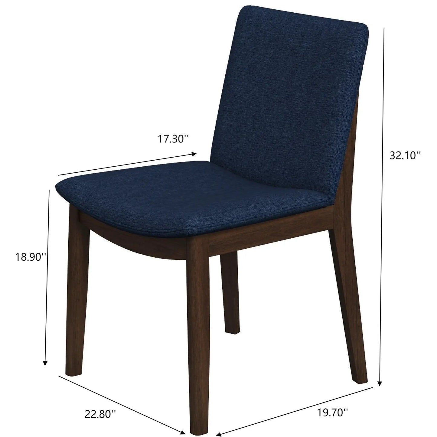 Mid Century Modern Solid Wood Dining Chair Set