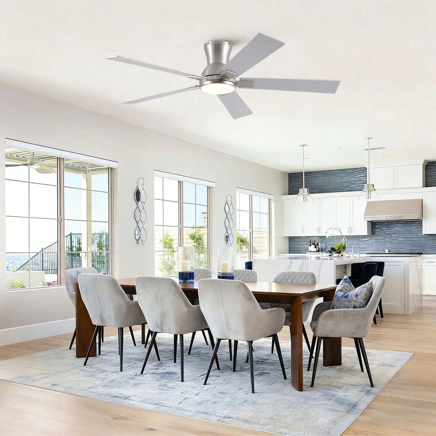 Low Profile Flush Mount Led Ceiling Fan Light